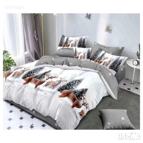 Двулицев коледен спален комплект, 6 части - Модел WS15645, снимка 1