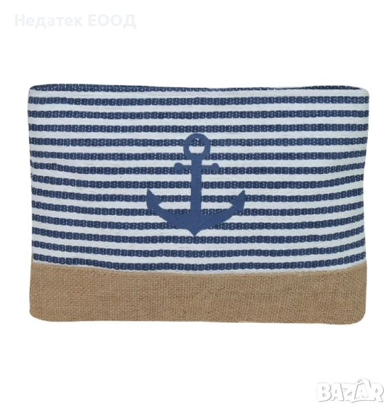 Несесер за лични принадлежности от юта, Син, 32x22 см., снимка 1