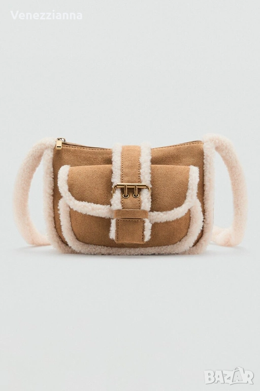 MANGO НОВА Малка чанта от велур, снимка 1