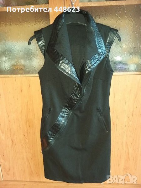  дамска рокля на Lucy в черен цвят с кожа, снимка 1