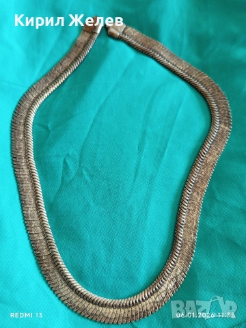 Винтидж модернистичен стил сребърно колие слаба проба сребро 52786, снимка 13 - Колиета, медальони, синджири - 53004296