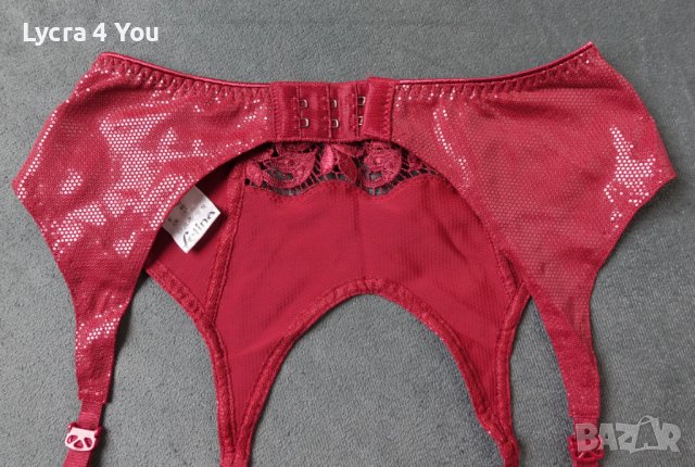 Felina XS/S колан с жартиери в бордо цвят с блясък, снимка 4 - Бельо - 43204238