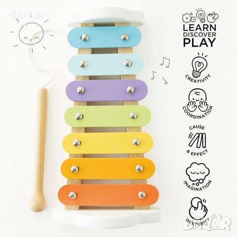 Le Toy Van Образователна музикална играчка ксилофон за малки деца , снимка 4 - Образователни игри - 43117651