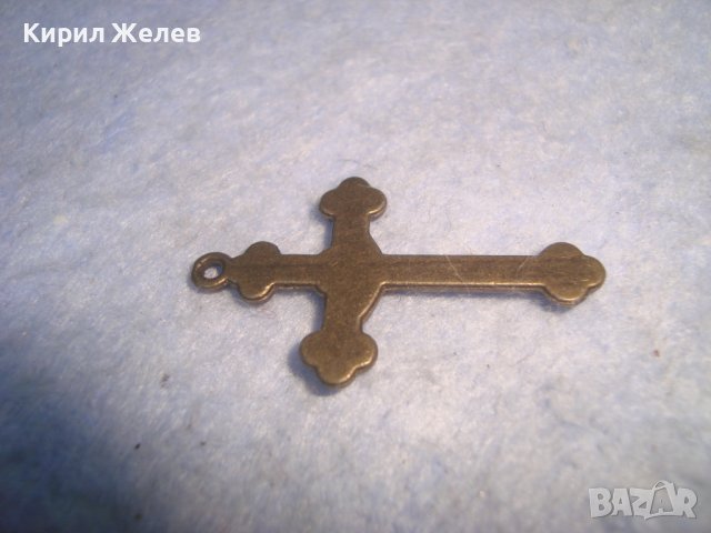 СТАРО МЕСИНГОВО РЕЛЕФНО НАГРЪДНО РАЗПЯТИЕ КРЪСТЧЕ 27491, снимка 4 - Колиета, медальони, синджири - 36902676