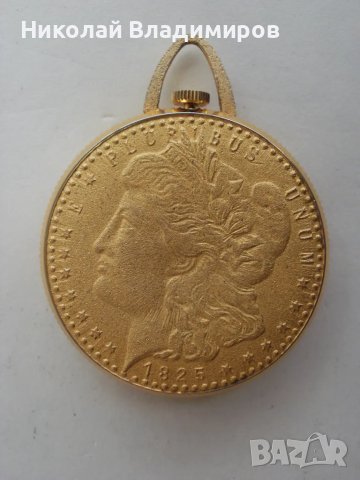  Rivo 1 долар швейцарски оригинален тип монета джобен арт деко часовник, снимка 2 - Мъжки - 49874260