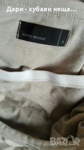 Бежов памучен потник/туника🌹S, S/M🌹арт.096, снимка 4 - Потници - 33163514