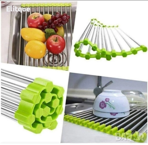 Сгъваема поставка за отцеждане от неръждаема стомана , снимка 5 - Други стоки за дома - 52905105