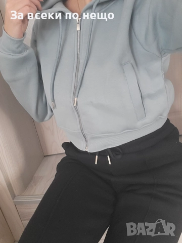 Дамски Къс Ватиран Суитчър - 2 Налични Цвята Код BS-89, снимка 5 - Суичъри - 51971718