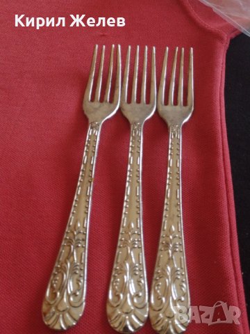 Три стари цинкови вилици красива орнаментика с печат ITALY за КОЛЕКЦИОНЕРИ 42143, снимка 6 - Други ценни предмети - 43848533