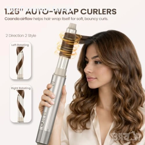 Нов сешоар 5 в 1 въздушен стайлер 110000RPM коса къдрици обем йони 500M, снимка 3 - Други - 53566063