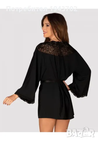 Секси дамски халат в черен цвят BELLASTIA Obsessive, снимка 2 - Нощници - 47720909