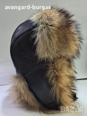 Мъжка шапка естествена кожа Вълк -206, снимка 3 - Шапки - 52205699