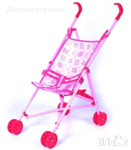 Количка за кукли розова, сгъваема