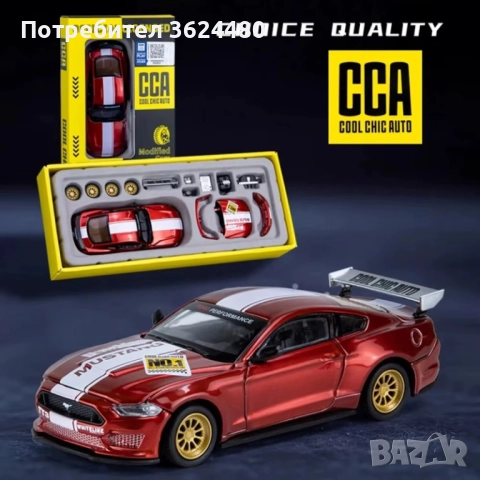 Метална Играчка Ford Mustang GT Червен Цвят 4744, снимка 2 - Коли, камиони, мотори, писти - 52541977