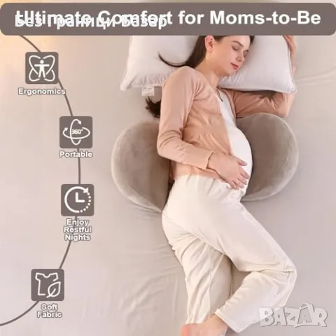 Нова Мека възглавница за бременни и кърмещи, преносим дизайн Удобна, снимка 4 - Възглавници - 48230860