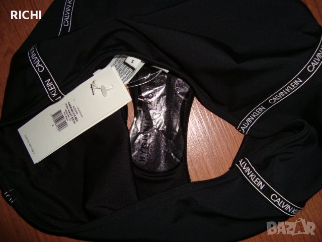 CALVIN KLEIN – Бански ДОЛНИЩЕ черно с висока талия, снимка 7 - Бански костюми - 37652657