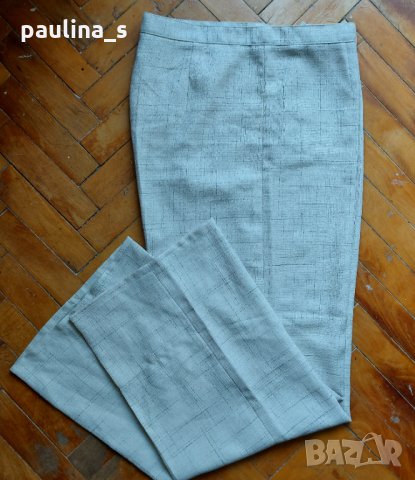 Копринен панталон с висока талия в меланж - България / голям размер , снимка 2 - Панталони - 32746088