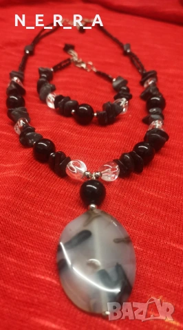 Комплект колие и гривна естествени камъни