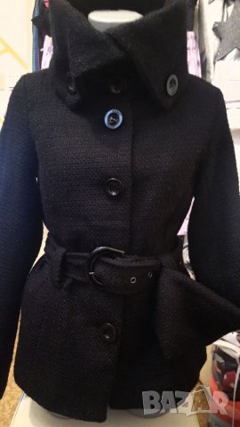 "Amisu"-черно късо палто, снимка 2 - Палта, манта - 38969635