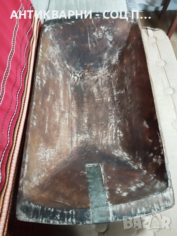 Старинна Ръчно Изработена Дървена Ренесансова Нощва, Корито За Месене На Тесто 19' Век / НОМЕР 693., снимка 6 - Антикварни и старинни предмети - 53486111