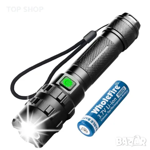 Тактическо фенерче P50 Led Super Bright  с допълнителен външен бутон за морзов код, снимка 2 - Къмпинг осветление - 48507719