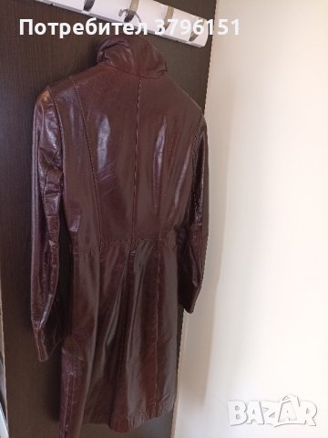 Кожено манто с подплата, Овча кожа, Размер 40 / М, цвят бордо, снимка 3 - Якета - 43823345