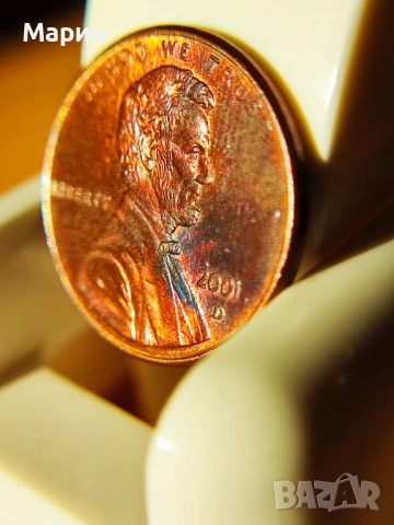 Мемориална монета 2001-D Lincoln One Cent нова с грешка в двойното ламиниране, снимка 4 - Нумизматика и бонистика - 53069900