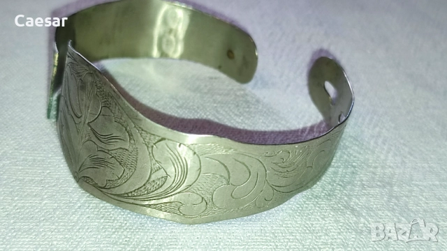 Старинен комплект сребърни пафти и гривна – 84 г, снимка 4 - Антикварни и старинни предмети - 52085155