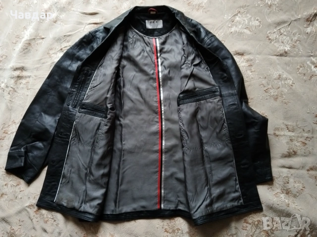 Мъжко кожено яке JCC - размер XXL, снимка 4 - Якета - 53489407