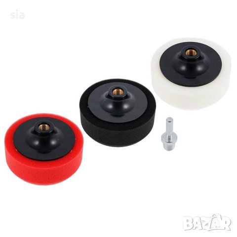 Гъби за полиране + адаптер, 3бр., Ø125 мм, снимка 2 - Аксесоари и консумативи - 40396078