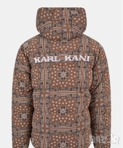 Зимно яке Karl Kani в бежово размер ХЛ-ХХЛ, снимка 8 - Якета - 52324769