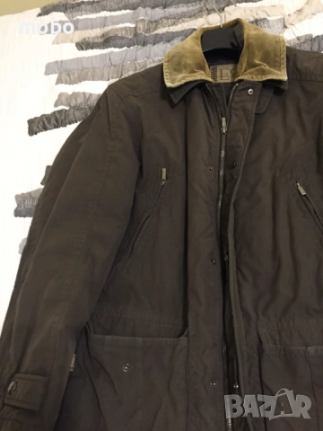 Зимно мъжко палто, размер  L, цвят – тютюнев, с топла подплата, закопчаване- с цип и копчета., снимка 5 - Якета - 51821113