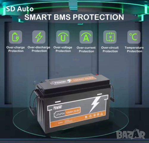 Батерия Pow Mr LifePo4 25,6V / 100A, снимка 12 - Друга електроника - 52190435