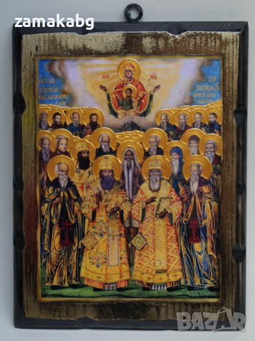 Икона на Вси Светии застарена ръчна изработка дървена, снимка 1 - Икони - 37085527