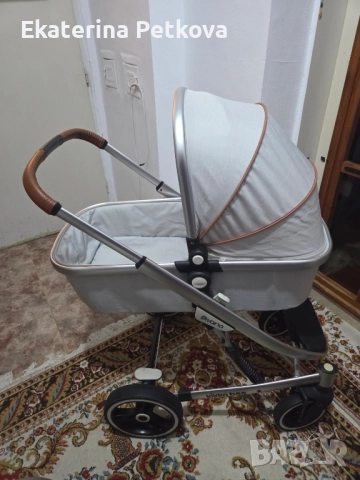 Kikka Boo - Бебешка количка 'Divaina' 3в1 Melange grey + чанта, снимка 4 - Детски колички - 52210618