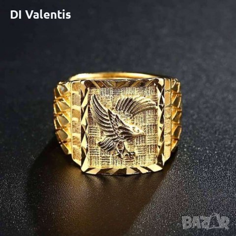 24К Лимитирани луксозни Дамски и Мъжки пръстени ПОСЛЕДНИ БРОЙКИ!!!💍🦅👑, снимка 16 - Пръстени - 43513633