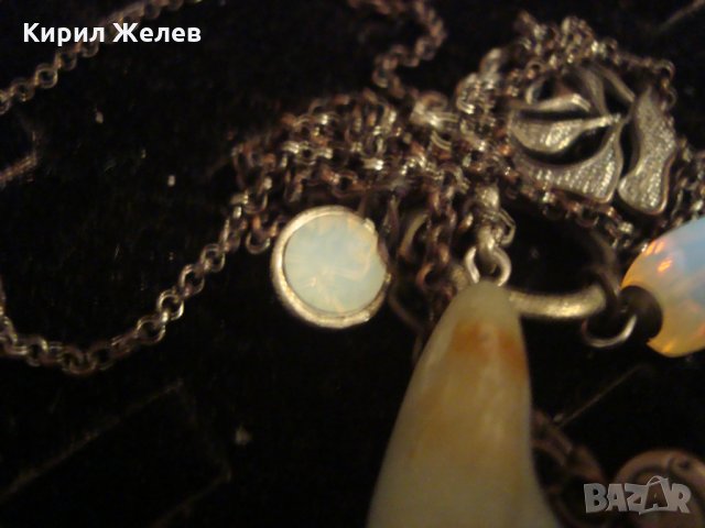 СТАРО КОЛИЕ с ЛУНЕН КАМЪК ВИНТИДЖ ВЕРИЖКА ГЕРДАНЧЕ 12345, снимка 10 - Колиета, медальони, синджири - 32228264