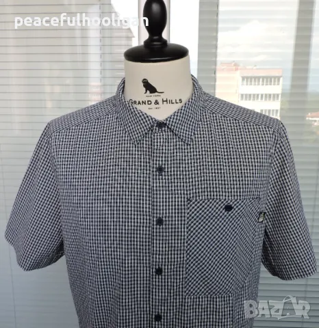 The North Face - оригинална мъжка карирана риза с къс ръкав за туризъм размер L, снимка 2 - Ризи - 48926278