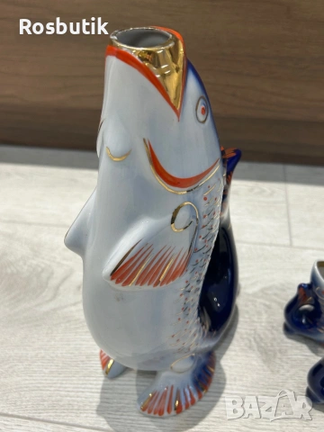 Съветски хит порцеланов сервиз рибки , снимка 5 - Колекции - 53354751