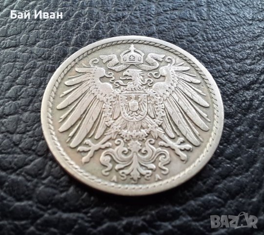 Стара монета 5 пфенига 1903 г.буква А - Германия- рядка,121 годишна !, снимка 1 - Нумизматика и бонистика - 39740302