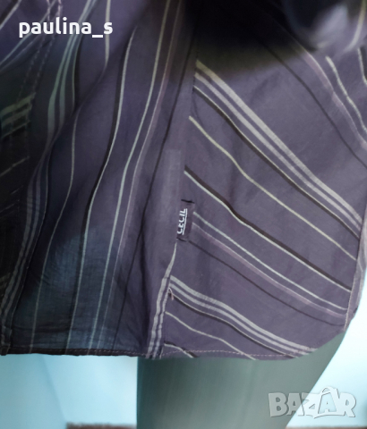 Уникална маркова риза ”Cecil”two-tone patchwork / цвят Аметист , снимка 6 - Ризи - 15473687