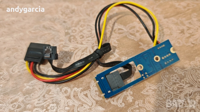 M.2 NGFF to 7 Pin SATA III 3 Cable SSD Adapter Converter Board Card NGFF1ST-N02 2240 2280, снимка 4 - Други - 51808314
