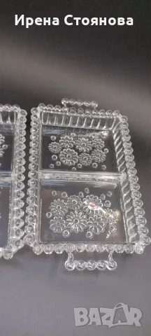 Walther Glas, серия Fabiola. Правоъгълно плато за сервиране с две разделения 25,5/15 см. , снимка 7 - Чинии - 48199617