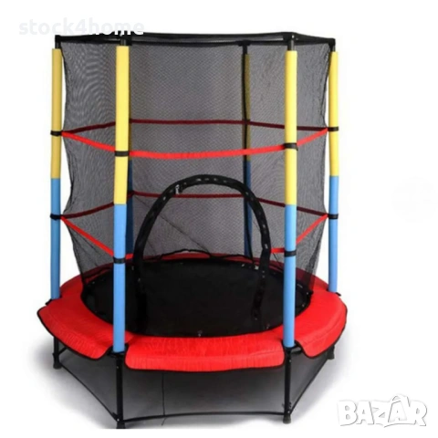 Детски Батут с вътрешна мрежа Byox - Hop, 4.5 FT, 140 cm, червен, снимка 2 - Други - 53558503