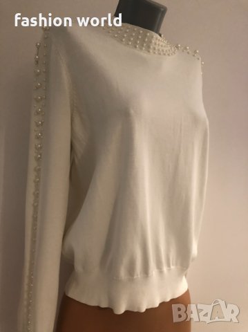 Пуловер с  перли, снимка 2 - Блузи с дълъг ръкав и пуловери - 34971102