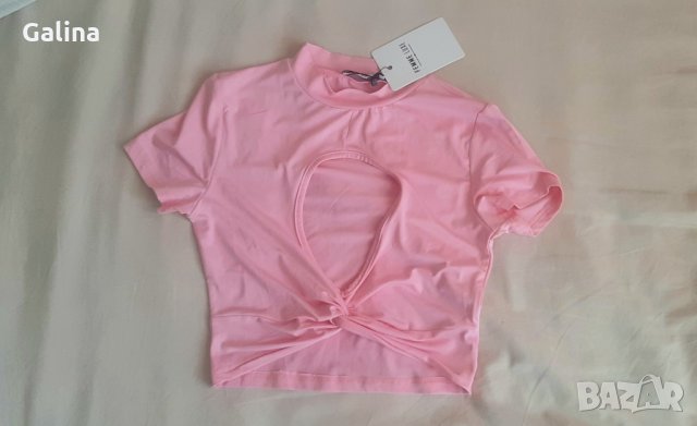 Кроп топ с деколте, снимка 2 - Корсети, бюстиета, топове - 33514265