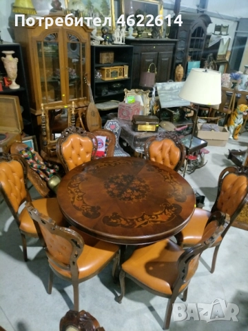 РАЗТЕГАТЕЛНА МАСА С ШЕСТ СТОЛА БАРОКОВ СТИЛ 