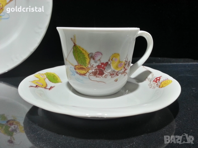 Стар български порцелан детски комплект за хранене , снимка 7 - Антикварни и старинни предмети - 52744256