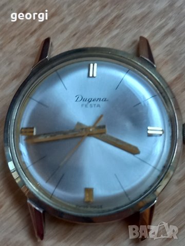 швейцарски позлатен часовник Dugena festa 