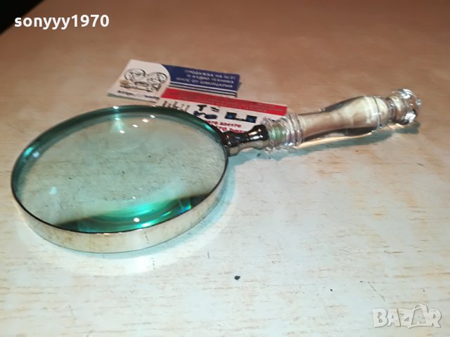 поръчана-лупа инокс стъклена дръжка-внос германия 2807211025, снимка 2 - Антикварни и старинни предмети - 33648452